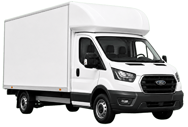 Luton box van parked and ready for hire in Stroud